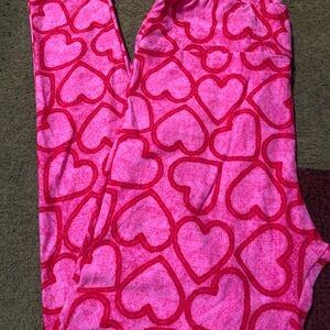 LuLaRoe Pink and Red Leggings